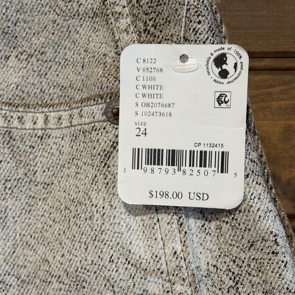 Free People We The Free Good Luck Barrel Jeans Size 24 Button Fly Mottled NWT - Picture 7 of 13